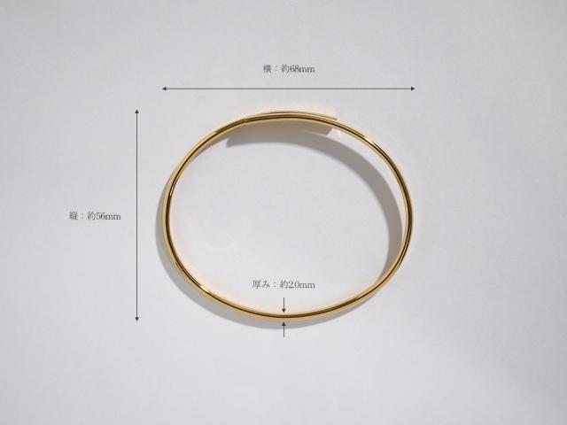 K18 ファチレ バングル レディース メンズ ユニセックス 18K 18金 ゴールド パイプ 2連 ブレスレット 腕輪 地金 シンプル 中空 プレゼント rph75445324の通販は