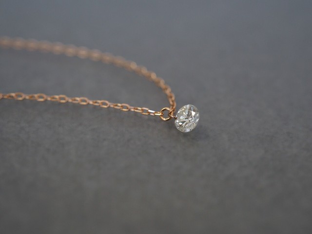 K18 ダイヤモンド ネックレス 0.2ct アンドレス 18k 18金 一粒ダイヤ ...