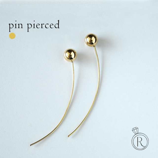 K18 pin ピアス レディース ボールピアス 8mm アメリカンピアス ピン ...