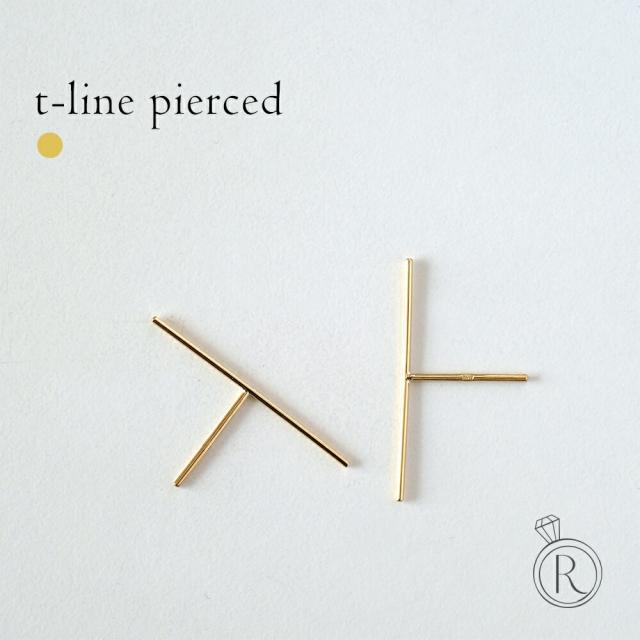 K18 Tライン ピアス 18k 18金 レディース ジュエリー シンプル 金属アレルギー スタッドピアス プレゼント 女性用 RAPA ラパポートの通販は