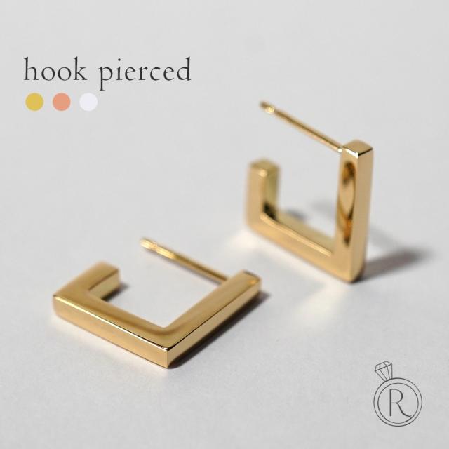 18kピアス 18金フックピアス フックピアス 18k 地金 ピアス フック プレゼント レディース 18金 K18 プレゼント 送料無料の通販は