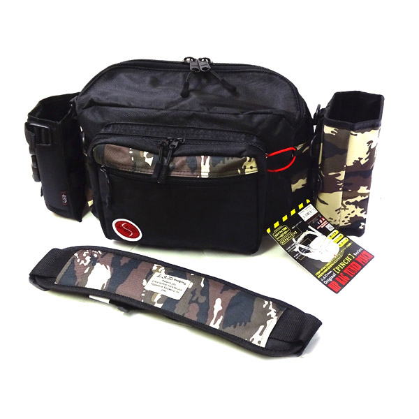 【在庫限定40％OFF】LSDデザイン　ヒップバッグチューンドピンチ カモ 便利なオプション付き3点セット