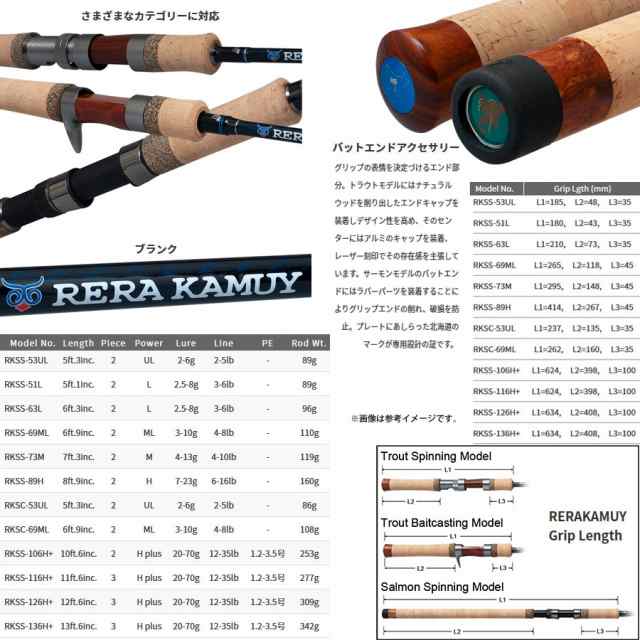 ●パームス　レラカムイ RKSS-53UL (トラウト・スピニングモデル)