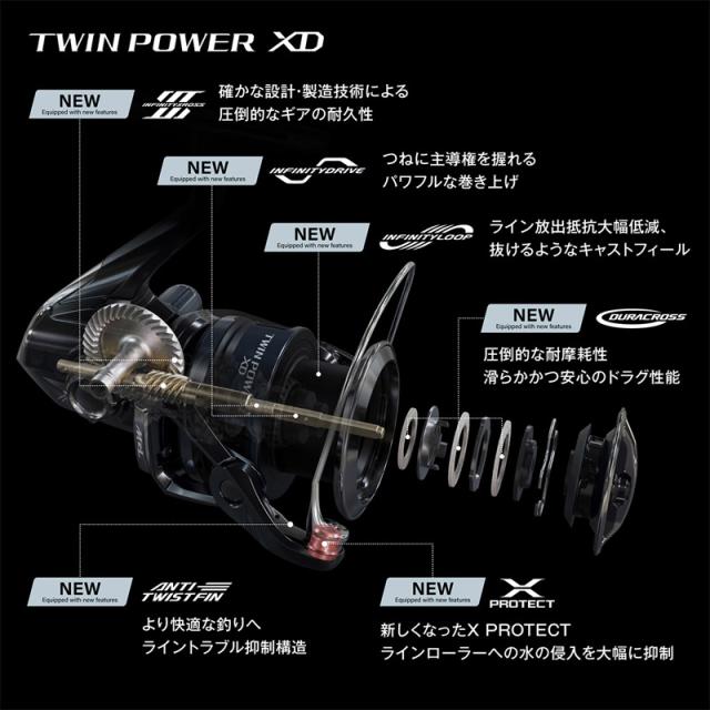 ●シマノ　25 ツインパワー XD 4000HG（047915） スピニングリール