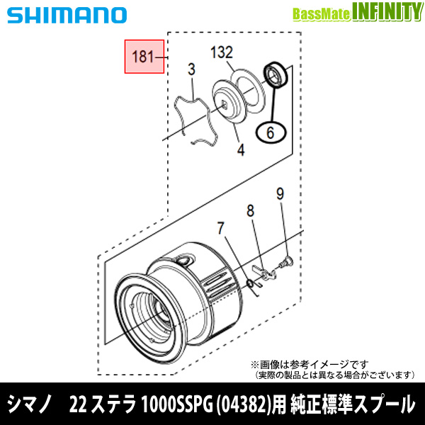 ●シマノ　22 ステラ 1000SSPG (043825)用 純正標準スプール (パーツ品番13CC6)　【キャンセル及び返品不可商品】