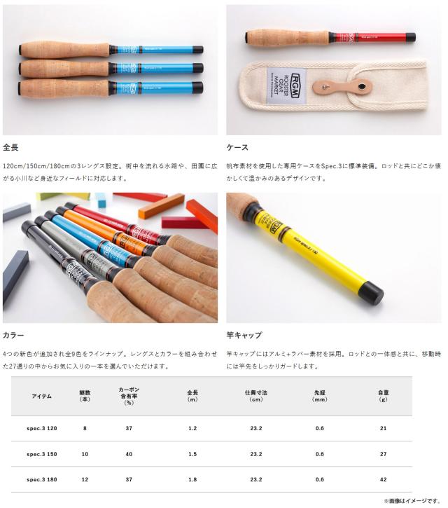 【タナゴ、小物釣り】ジャッカル RGM ルースターギアマーケット　SPEC.3／120 (延べ竿) 【pt10】