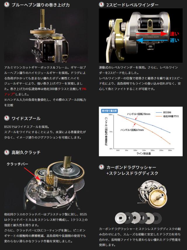 ●スタジオオーシャンマーク　ブルーサファリ BLUE SAFARI 35Hi/R-D/G(22) ダークシルバー/ゴールド (右ハンドル)_2