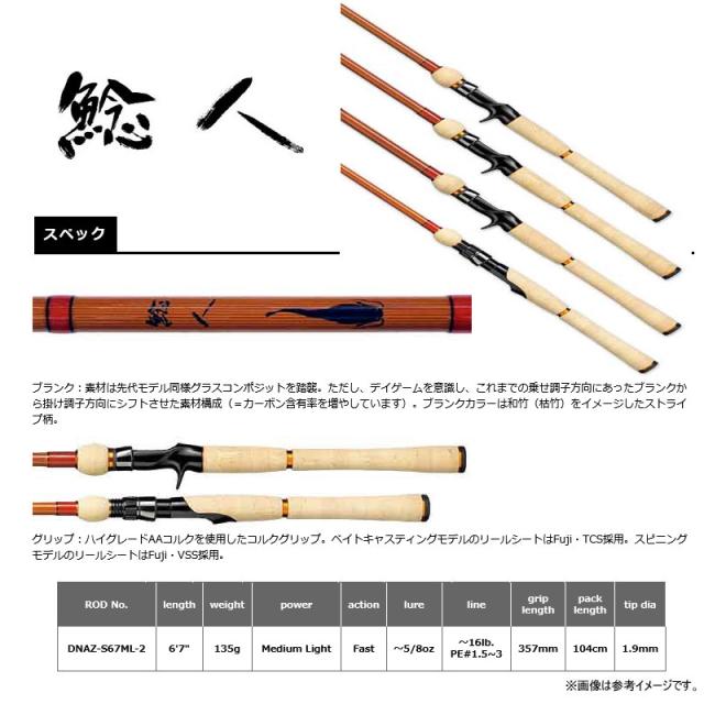 ●【送料無料】スミス　鯰人 ナマンチュ DNAZ-S67ML-2 (スピニングモデル)_1