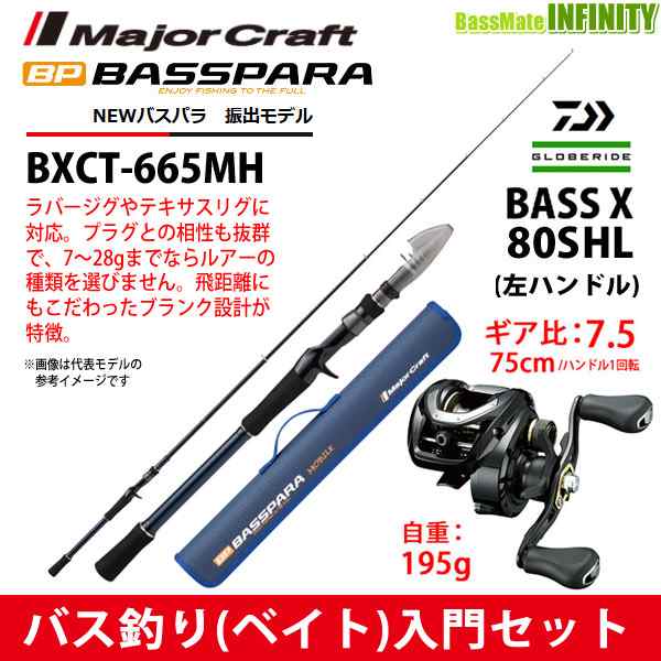 バス釣り ベイト 入門セット メジャークラフト New バスパラ Bxct 665mh 振出モデル ダイワ Bass X バスエックス 80shlの通販はau Pay マーケット バスメイトインフィニティ