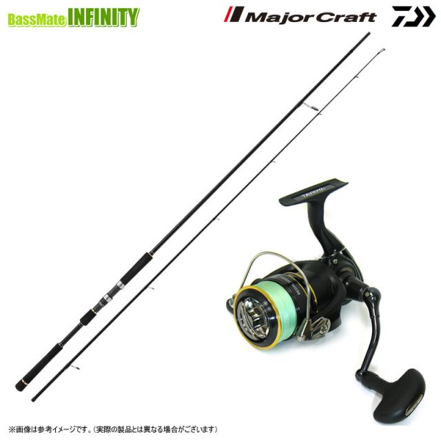 【PE1.5号(200m)糸付き】【ヒラメ・マゴチ(ショア)入門セット】●メジャークラフト　フラットレック 1G FR1-1002M＋ダイワ　16 リーガル 3000H