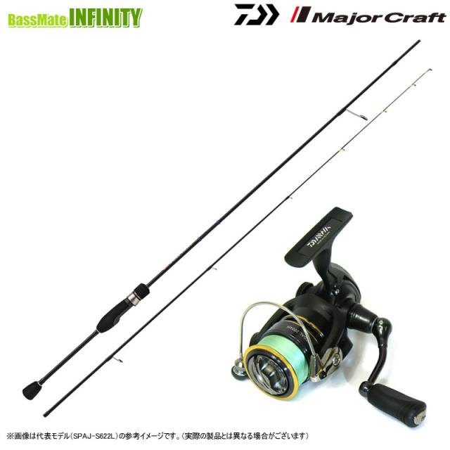 【送料無料】【PE0.4号(約100m)糸付き】【アジング入門セット】●メジャークラフト　NEW 24 ソルパラ SPAJ-S622L アジング＋ダイワ　16 リーガル 2004H