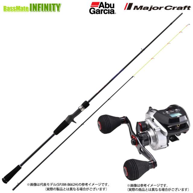 【イカメタル(ベイト)入門セット】●メジャークラフト　25 ソルパラ イカメタル SPJIM-B632M＋アブガルシア　MAX DLC H マックス ディーエルシー H （右ハンドル）
