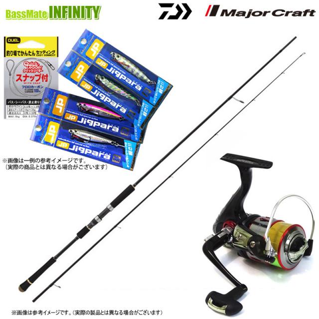 【送料無料】【PE1.5号(200m)糸付】【ライトショアジギング入門7点一式セット】●メジャークラフト クロスライド 1G XR1-942ML/LSJ＋スポーツライン BF V-MAX 3015DX-PE