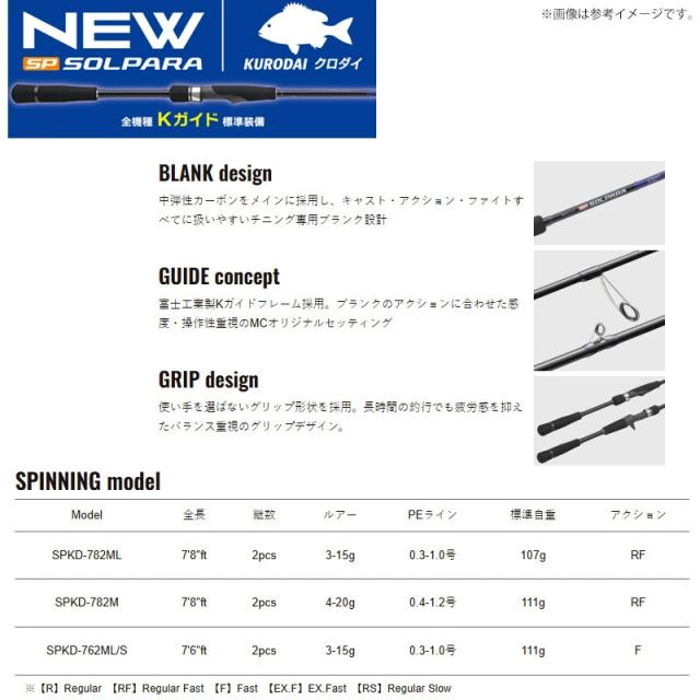 【チニング入門セット】●メジャークラフト　ソルパラ 黒鯛 SPKD-782ML＋ダイワ　24 レブロス LT2500S-XH_2