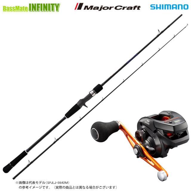 【スーパーライトジギング入門セット】●メジャークラフト　25 ソルパラ SPJSLJ-B642L＋シマノ　21 バルケッタ BB 150HG (044037) (右ハンドル)