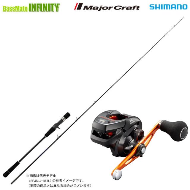 【スーパーライトジギング入門セット】●メジャークラフト　25 ソルパラ SPJSLJ-B64UL＋シマノ　21 バルケッタ BB 151HG (044044) (左ハンドル)