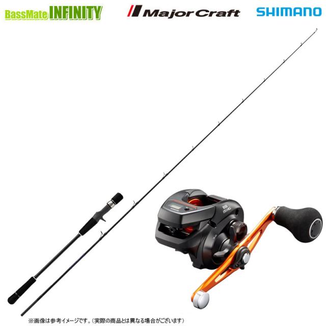 【スーパーライトジギング入門セット】●メジャークラフト　25 ソルパラ SPJSLJ-B64L＋シマノ　21 バルケッタ BB 151HG (044044) (左ハンドル)