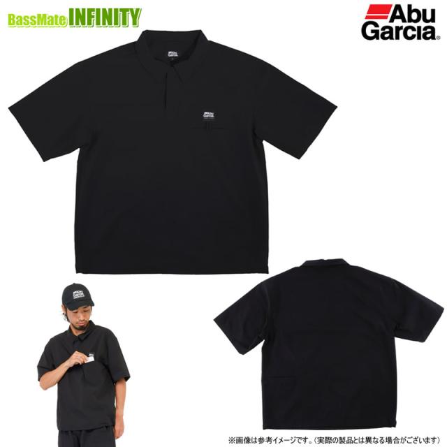 ●アブガルシア Abu　ウォーターレジスタントフィッシング ポロ (ブラック) 【メール便配送可】
