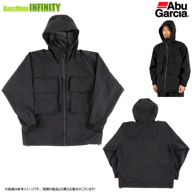 ●アブガルシア Abu　3レイヤーレイン ウォータープルーフ エクスプローラーシェルジャケット ブラック (ノーマル無地バージョン)