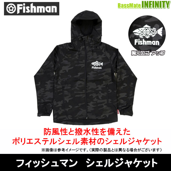 ●Fishman フィッシュマン　シェルジャケット (ブラックカモ) の通販は