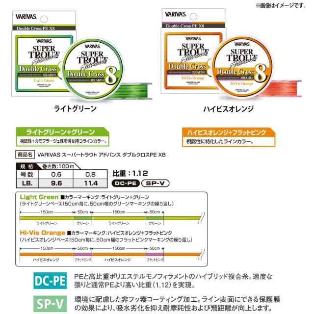 ○バリバス スーパートラウト アドバンス ダブルクロスPE X8 100m 0.6号(9.6LB) 【メール便配送可】の通販はau PAY マーケット  バスメイトインフィニティ au PAY マーケット－通販サイト