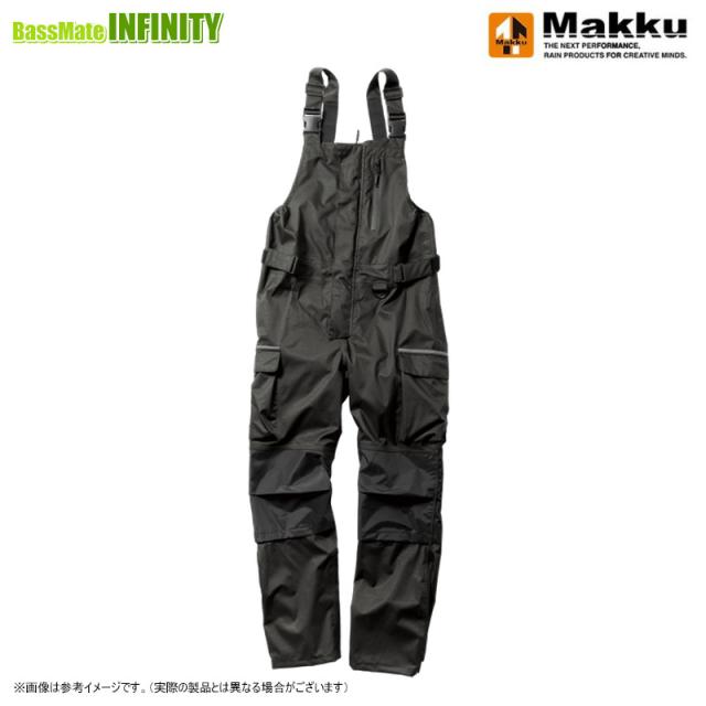 ●マック Makku　ウミ UMI 3レイヤーレインビブパンツ UM-750 (ブラック)