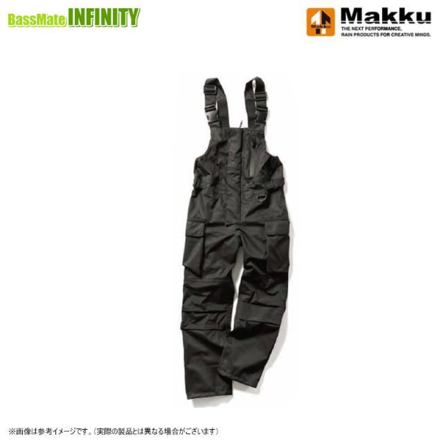 ●マック Makku　ウミ UMI 3レイヤーレインビブパンツ UM-750J ジュニア (ブラック)