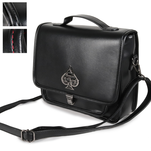 [APPAREL]/ディオラート/Spadeエンブレム 2way サッチェルバッグ ブラック x ブラック (F) ゴスロリ・パンク/Deorart