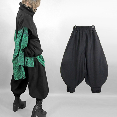 [APPAREL]/ディオラート/バルーン ランタンパンツ[無地・カンフーパンツ] ブラック (L) ゴスロリ・パンク/Deorart