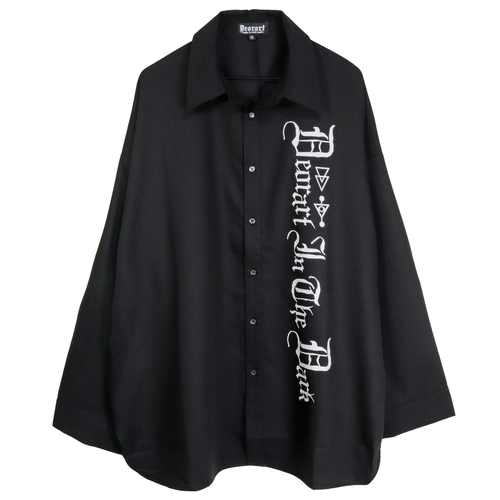 [APPAREL]/ディオラート/フロントプリント・ モンスターサイズシャツ[ Gothic Logo ] ブラック x ホワイト (L) ゴスロリ・パンク/Deorart
