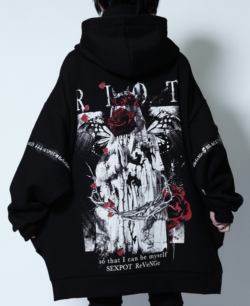 APPAREL]/セックスポットリベンジ/RIOT LOGO BELT DESIGN SLEEVE HIGH