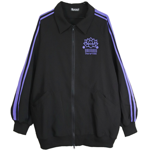 [APPAREL]/ディオラート/襟付き・サイドライン ジップパーカー [ GOTH CHINA ] ブラック x パープル (F) ゴスロリ・パンク/Deorart