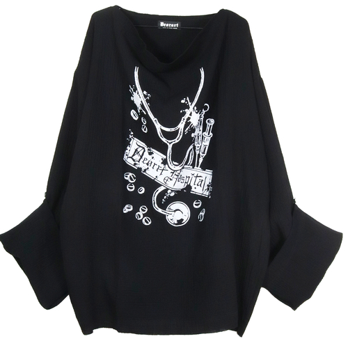 [APPAREL]/ディオラート/聴診器・ゴーストスリーブ トップス ブラック (M) ゴスロリ・パンク/Deorart