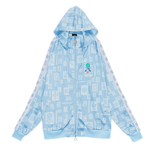 [APPAREL]/リッスンフレーバー/サイバー麻雀２WAYジャージパーカー LIGHT BLUE (F) ゴスロリ・パンク/LISTEN FLAVOR
