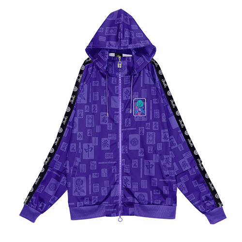 [APPAREL]/リッスンフレーバー/サイバー麻雀２WAYジャージパーカー PURPLE (F) ゴスロリ・パンク/LISTEN FLAVOR