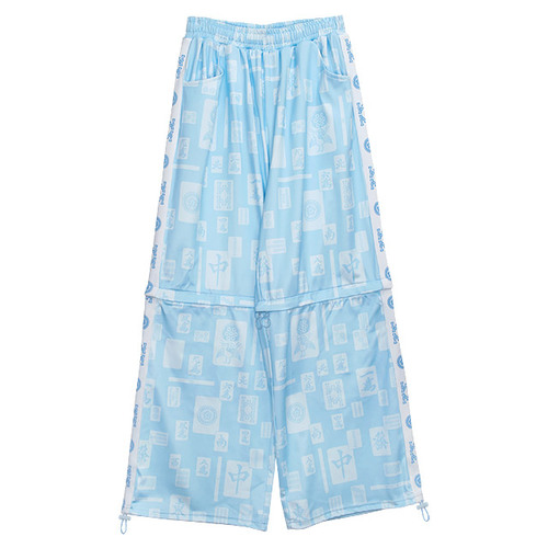 [APPAREL]/リッスンフレーバー/サイバー麻雀２WAYジャージパンツ LIGHT BLUE (F) ゴスロリ・パンク/LISTEN FLAVOR