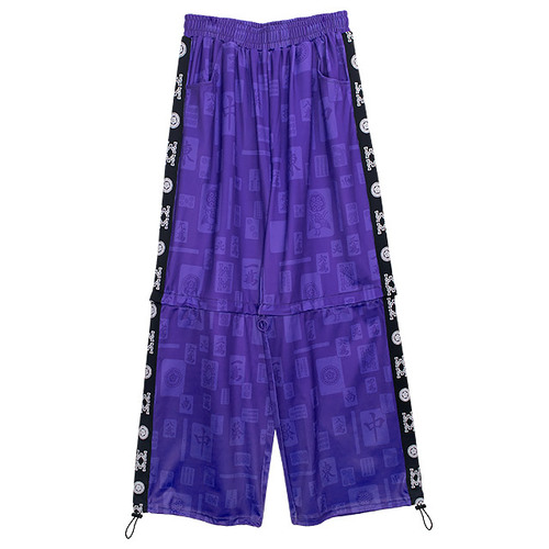 [APPAREL]/リッスンフレーバー/サイバー麻雀２WAYジャージパンツ PURPLE (F) ゴスロリ・パンク/LISTEN FLAVOR