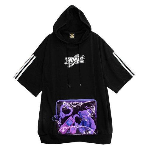 [APPAREL]/リッスンフレーバー/トリックベア　推し活パーカー BLACK (F) ゴスロリ・パンク/LISTEN FLAVOR