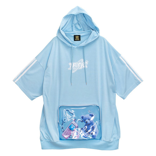 [APPAREL]/リッスンフレーバー/トリックベア　推し活パーカー LIGHT BLUE (F) ゴスロリ・パンク/LISTEN FLAVOR