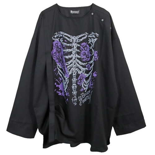 [APPAREL]/ディオラート/手術着風 シャツロンT [ロッコツ] ブラック×パープル (M) ゴスロリ・パンク/Deorart
