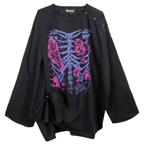 [APPAREL]/ディオラート/手術着風 シャツロンT [ロッコツ] パープル×ワイン (M) ゴスロリ・パンク/Deorart