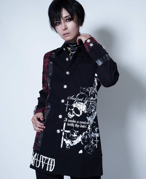 [APPAREL]/セックスポットリベンジ/SKULL DARK PUNKISH CHECK シャツ ジャケット 黒+赤チェック (L) ゴスロリ・パンク/SEX POT ReVeNGe