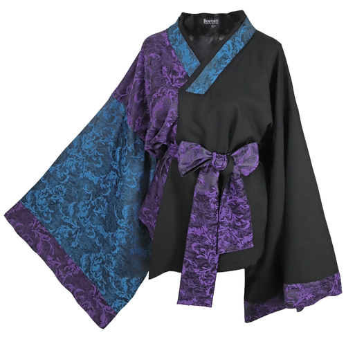 [APPAREL]/ディオラート/[GOTH CHINA] KIMONO風 トップス SET [着物袖・帯付] パープル×ブルー (M) ゴスロリ・パンク/Deorart