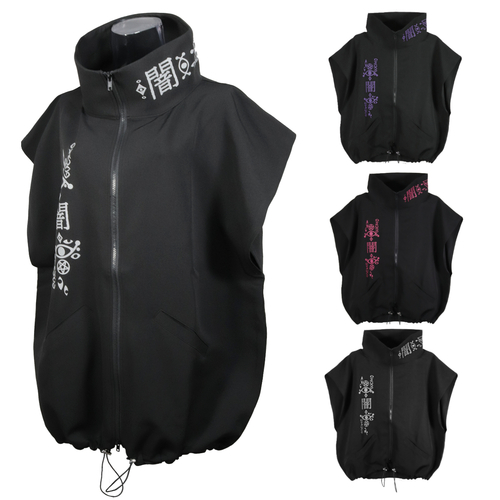 [APPAREL]/ディオラート/[ 闇] ジャージ風 ハイネック・オーバーサイズベスト・ジレ ブラック×グレー (L) ゴスロリ・パンク/Deorart