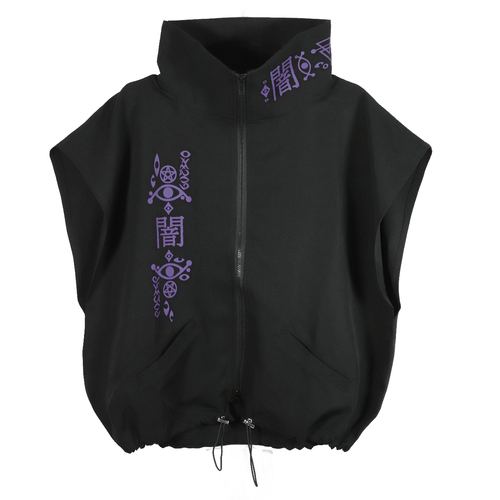 [APPAREL]/ディオラート/[ 闇] ジャージ風 ハイネック・オーバーサイズベスト・ジレ ブラック×パープル (M) ゴスロリ・パンク/Deorart