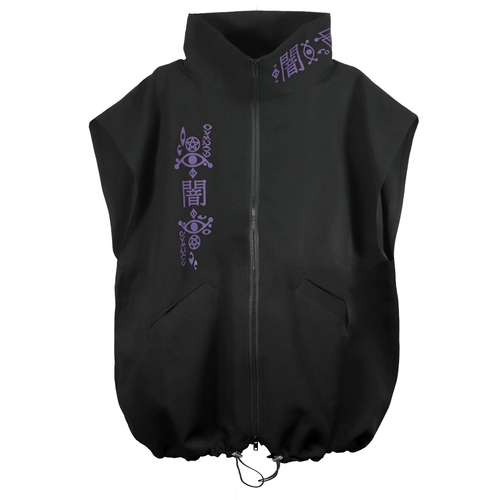 [APPAREL]/ディオラート/[ 闇] ジャージ風 ハイネック・オーバーサイズベスト・ジレ ブラック×パープル (L) ゴスロリ・パンク/Deorart