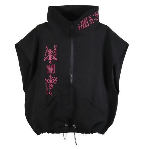 [APPAREL]/ディオラート/[ 闇] ジャージ風 ハイネック・オーバーサイズベスト・ジレ ブラック×ワイン (M) ゴスロリ・パンク/Deorart