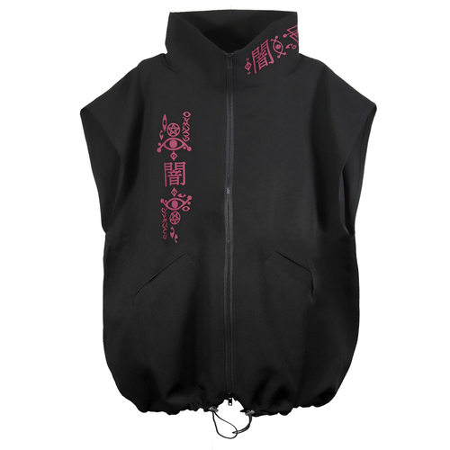 [APPAREL]/ディオラート/[ 闇] ジャージ風 ハイネック・オーバーサイズベスト・ジレ ブラック×ワイン (L) ゴスロリ・パンク/Deorart