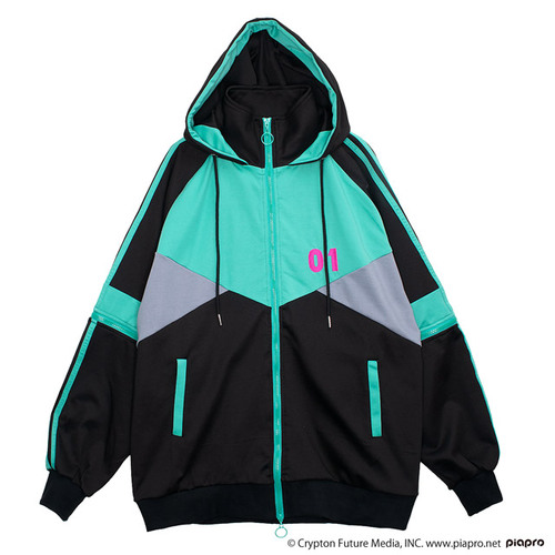 [APPAREL]/リッスンフレーバー/LISTEN FLAVOR ×初音ミクコラボ　初音ミク２WAYジャージパーカー BLACK (F) ゴスロリ・パンク/LISTEN FLAVOR