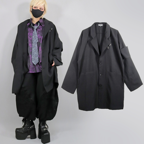 [APPAREL]/ディオラート/腕章デザイン・テーラード ロング モードジャケット ブラック (M) ゴスロリ・パンク/Deorart